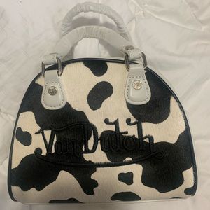 Brand new VON DUTCH cow print purse